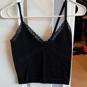Source Unknown Black Lace Trim Cami Top